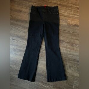Spanx Large (10-12) Black Denim Flare Jeans Pants